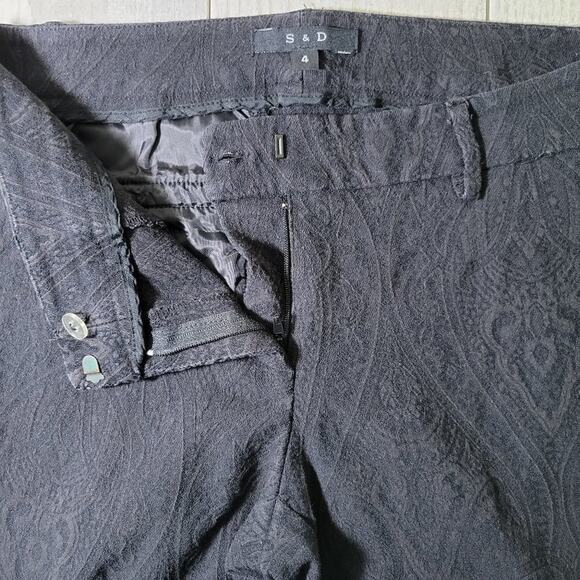 S&D Black Textured Straight Leg Pants – Size‎ 4, Classic Fit - Picture 5 of 8